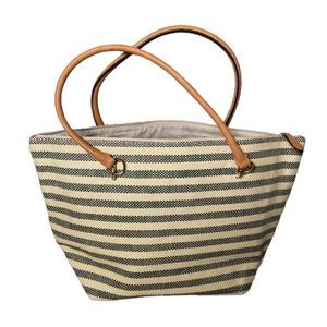 NWT Beige/Black Woven Tote